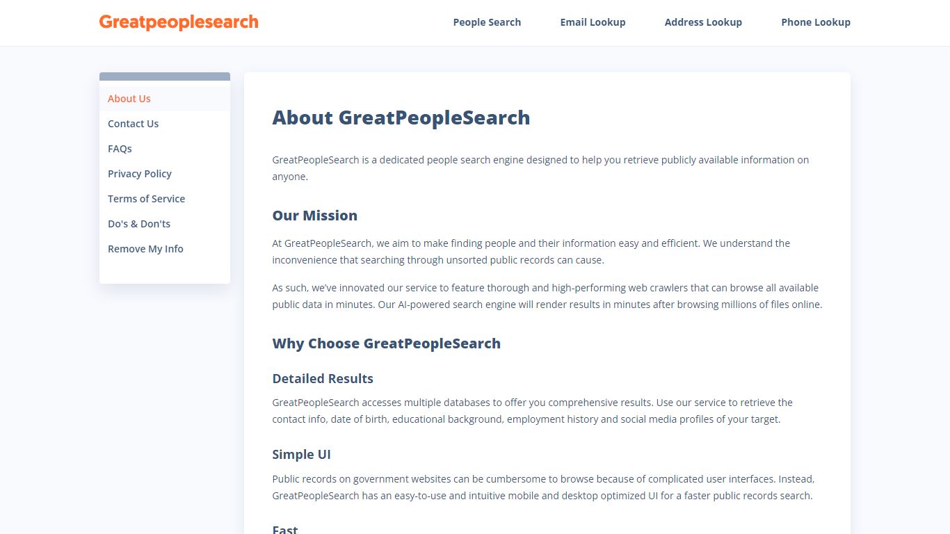 About Us | GreatPeopleSearch